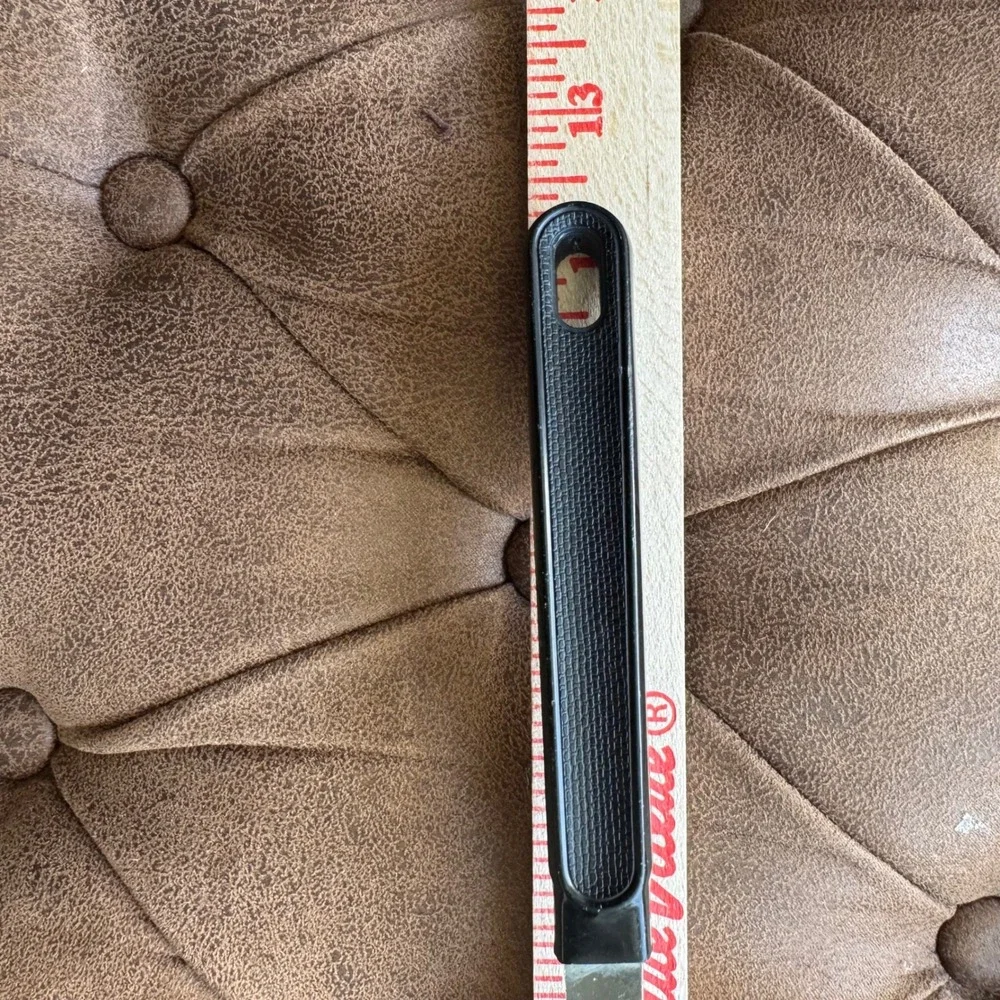 EKCO USA Vintage 60s Slotted Spoon Stainless Steel Black Plastic Handle 12 Inch‎